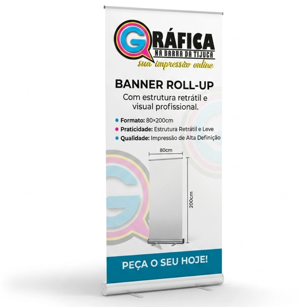 Banner Roll-Up personalizado na Gráfica na Barra da Tijuca