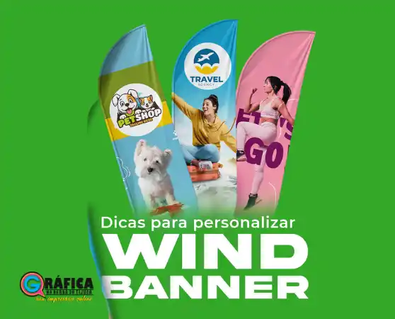 Wind Banner personalizado com logotipo de empresa, em três modelos: Faca, Vela e Pena